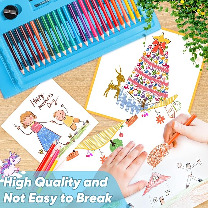 Soucolor Arts and Crafts, 283 Pieces Drawing Set Art Kits with Trifold Easel, 2 Drawing Pads, 1 Activity Coloring Book, Crayons, Oil Pastels, Watercolor Cakes, Colored Pencils, Watercolor Pens