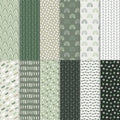 60 Sheets Sage Green Boho Scrapbook Paper, 8.3'' x 5.7'' Trendy Mint Green Boho Pattern Decorative Craft Paper Folded Flat for Birthday Card Making Scrapbook Shadow of Green Photo Album Decor