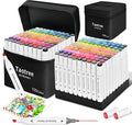 Taotree Alcohol Markers Set 100 Colors with Case & Holders, Dual Tips Art Coloring Markers Pens, Chisel & Fine Art Supplies Sketch Pens for Artist Adult Coloring Books Drawing, Painting, Sketching