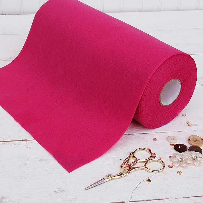 Threadart Premium Felt Roll - 12" x 10yd - Magenta | Soft Wool-Like Feel | 1.2mm Thick Fabric for DIY Crafts, Sewing, Crafting Projects | Compatible with Cricut Maker