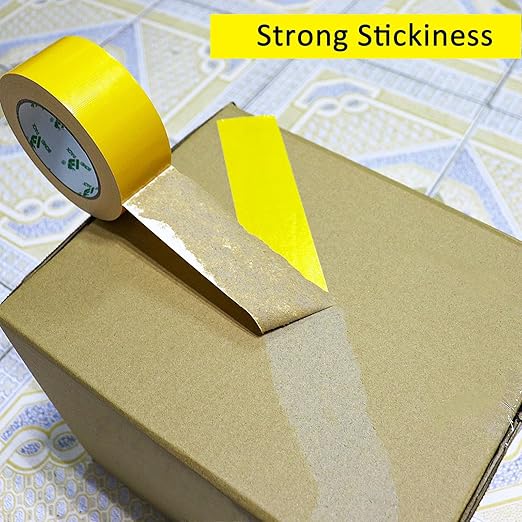 BOMEI PACK Light Yellow Duct Tape, 2Rolls Heavy Duty Strong Industrial Color Duct Tape 9.0 mil x 1.88inch x 30yds for Packing and Repairing