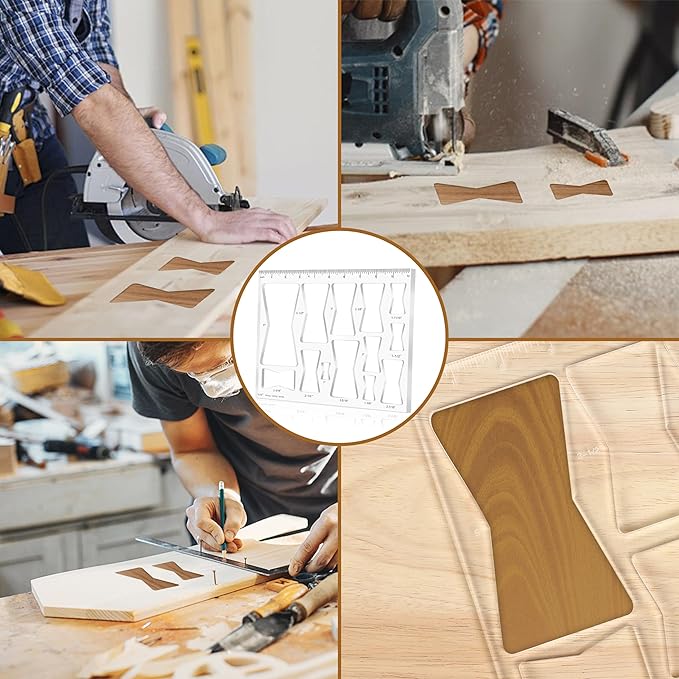 Router Templates for Woodworking,Router Jig Butterfly Inlay Templates Decorative,13-in-1 Bowtie Router Templates(10 * 7.8 inches)