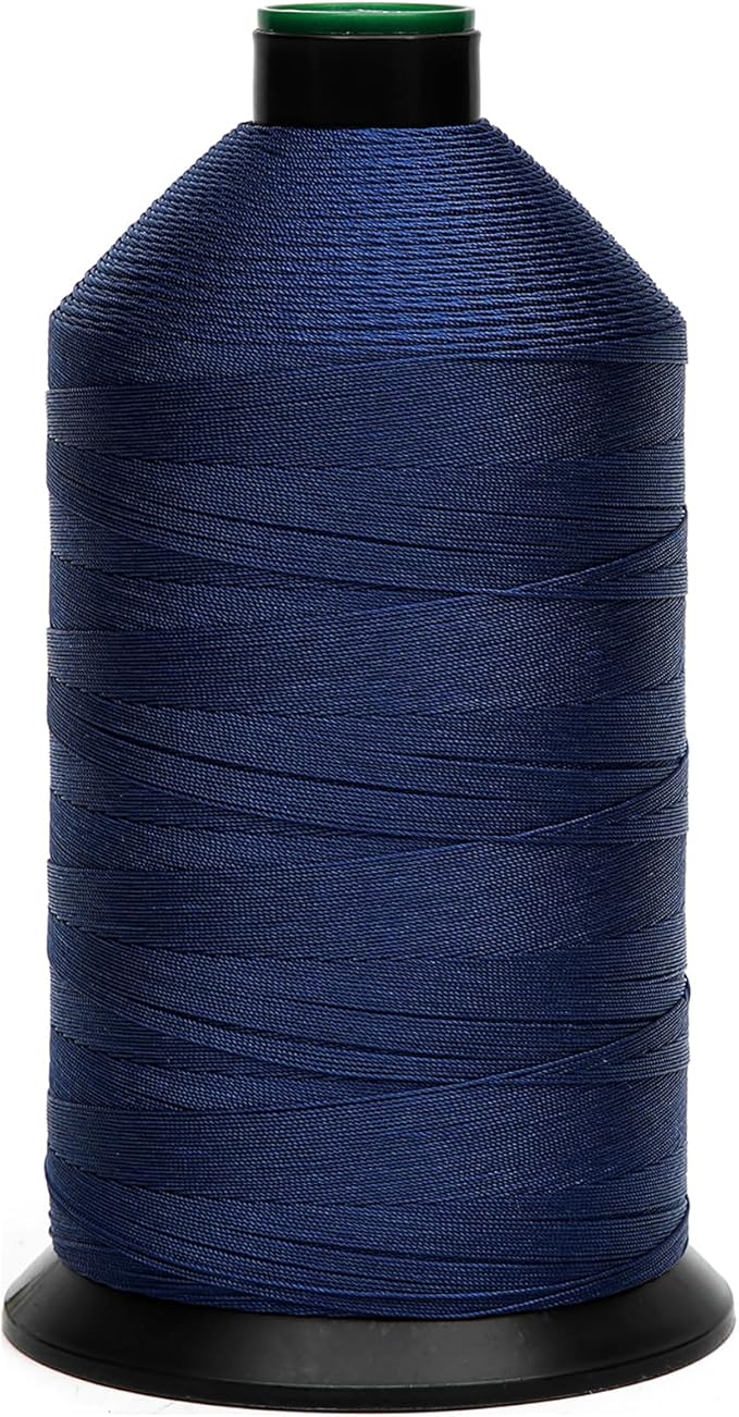 Extra Strong Bonded Nylon Thread #138 Tex135 – 16 OZ, 3000yds, Versatile Stitching Solution for Leather, Upholstery, Canvas Repair and More (Royal Blue)