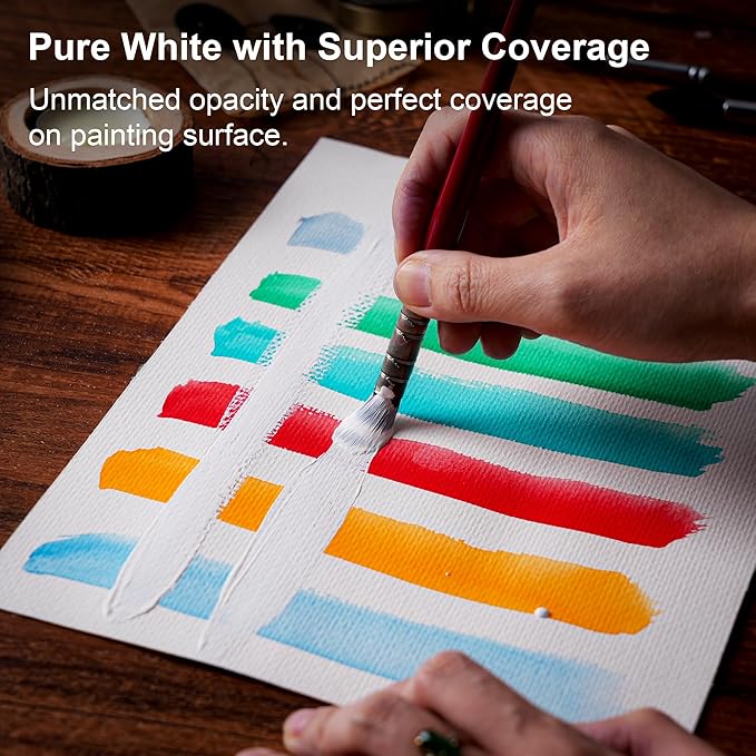 PHOENIX White Ink Pen for Watercolor - 28ml / 0.95 fl oz. White Gouache - Water Color Medium for Drawing, Calligraphy, Highlights & Illustration Watercolors Painting Supply