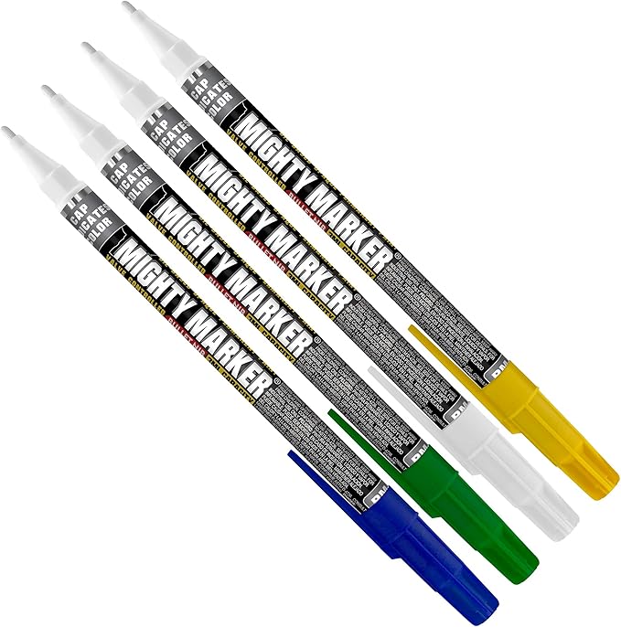 PM-92 Extra Fine Paint Marker, 4 Bonus Tips, 1.0 mm Tip, Xylene Based, Waterproof, Permanent, Valve Action, Manufactured in USA, Assorted 4 Pack