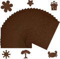 CHRORINE 25 Pcs Assorted Color Felt Fabric Sheets 8" x 12" Soft Felt Fabric Sheet for Crafts DIY Sewing Squares Nonwoven Patchwork (Brown)