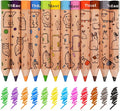 ThEast Toddlers Colored Pencils, 12 Color Pencils for Kids, Cute Animal Toddler Crayons Drawing Pencil with Sharpener, Pre-Sharpened(Pack of 1)