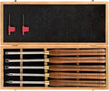 5-Pieces Carbide Tipped Woodturning Tools Lathe Chisel Set with Stainless Steel Blade, Wooden Box
