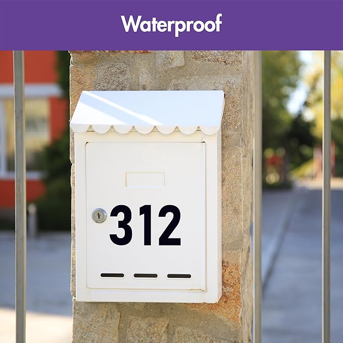 150 PCS Number Stickers, 4” Waterproof Vinyl Number Stickers Consecutive Number 0-9 Labels Self-Adhesive Without Residue Left for Office, Classroom, Indoor, Boxes, Storage (15 Sheets, Black)