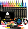 48 Colors Acrylic Paint Pens, 24 Pack Dual Tip Acrylic Paint Pens Markers for Rock Painting, Wood, Stone, Canvas, Ceramic, Glass Surfaces, DIY Crafting & Art Supplies