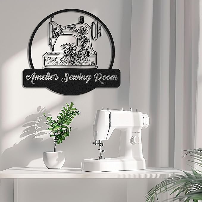 Custom Sewing Room Sign, Personalized Metal Quilting Sign, Sewing Room Decor, Sewing Machine Sign, She Shed Craft Room Decor, Personalized Sewing Gifts for Women