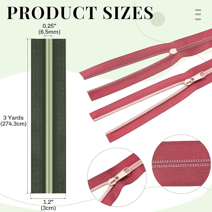 Solsew 12 Pcs 36 Yards Colourful Zippers for Sewing #5 Nylon Contrasting Colors Assorted Zipper by The Yard with 120 Sliders for Women Men DIY Tailor Bag Garment Crafts Supplies(Dark Color)