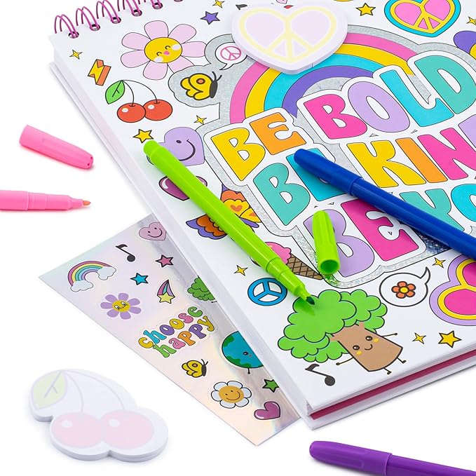 VOTUM Sketch Book: Personalized Artist Sketchbook: Sketching, Drawing and Creative Doodling. Notebook and Sketchbook to Draw and Journal with Stickers and Markers (Groovy)