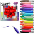 Sharpie Glam Pop Permanent Markers Fine Tip Marker Set Coloring Art Drawing Writing Markers 34 Count