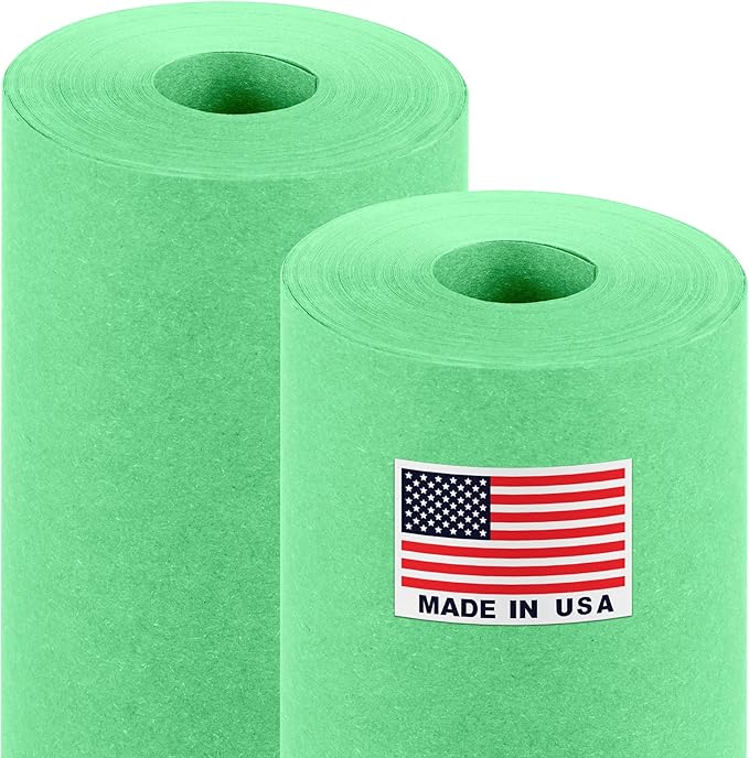 18" x 1200" (100 ft) Green Kraft Paper Roll (Value Pack of 2), 45 lbs Thickness, Made in USA Colored Kraft Paper for School, Bulletin Board - Odorless, Non-Toxic, Safe for Kids
