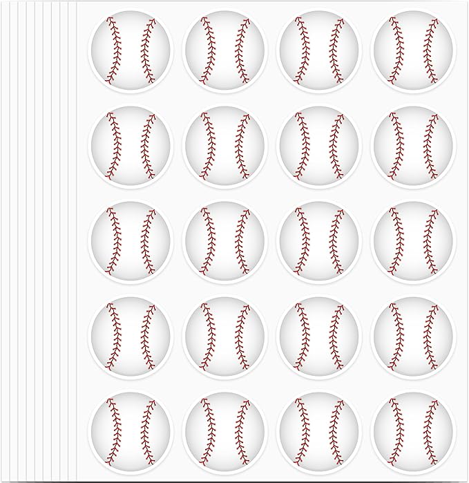 600 PCS Baseball Stickers for Kids, Baseball Stickers Sport Ball Theme Decals Sticker for Crafts Scrapbooks Envelope Gift Classroom Teacher Baseballs Birthday Party Decor, 1.5 Inch