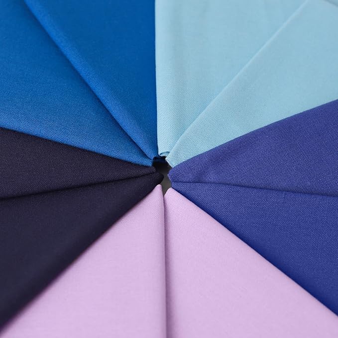 10 Pieces 18 x 21 Inches Cotton Fabric Precut Quilting Fabric Bundles Solid Colors Layer Cakes Quilt Material for DIY Craft Sewing Embroidery (Bule Purple)