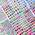 3165pcs Gem Stickers Crystal Crafts - self-Adhesive Stickers, Sticker Earrings, Children's Craft Supplies, Stickers in Various Shapes and Sizes.