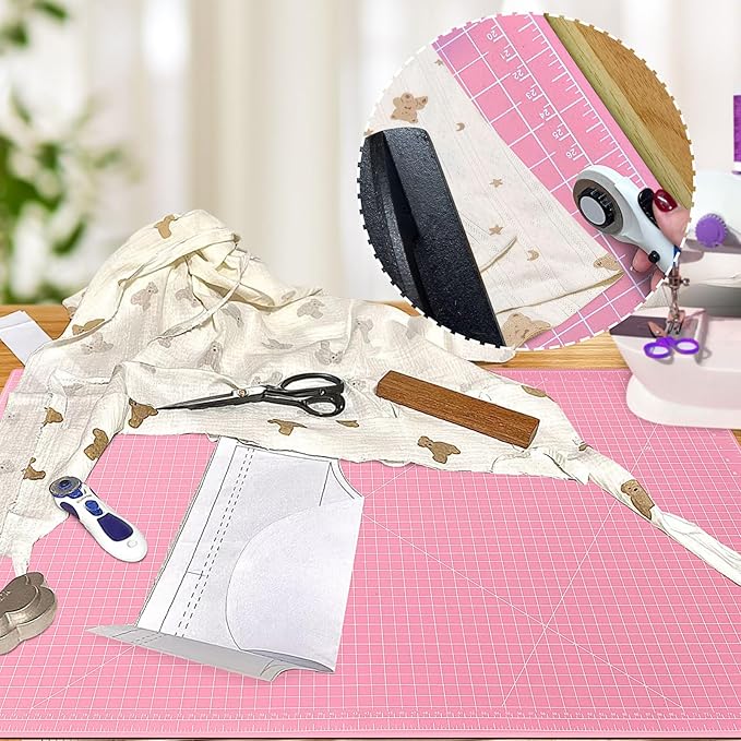 24" x 36" Self Healing Cutting Mat: Double Sided Sewing Cutting Mat Craft Supplies A1 Size for Quilting, Crafts Arts, and Fabric Purple & Pink Design (Pink & Purple)