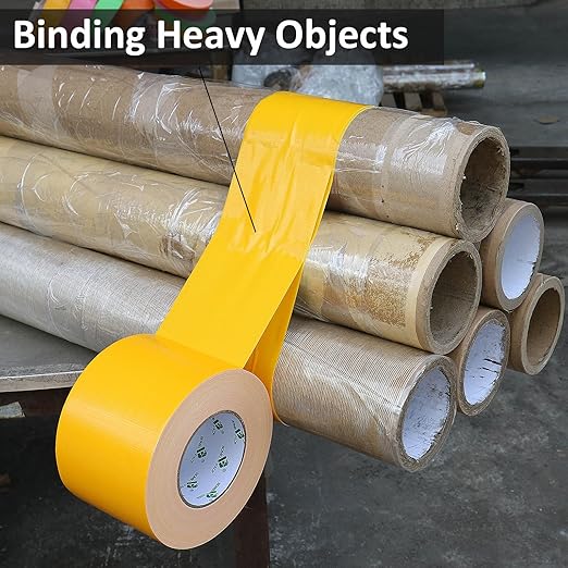 BOMEI PACK 4inch Wide Yellow Duct Tape, Heavy Duty Strong Waterproof Industrial Color Duct Tape 9.0mil x 4inch x 60yds for Packing and Repairing