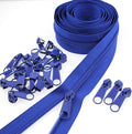 Leekayer #5 Blue Nylon Coil Zippers by The Yards Bulk 10 Yards with 25pcs Sliders for DIY Tailor Sewing Craft,Bag,Luggage,Dress,Sofa Cushion,Pillow(Blue)
