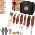 YOYUPETA Wood Carving Kit, 34-Piece Professional Whittling & Carving Tool Set with Walnut Handle Knives, Detail Gouges, Sharpening Stone, Acrylic Paints, Brushes, Palette & Gloves for Adult Hobbyists