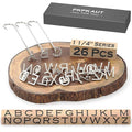 26Pcs Mini 1 1/4" Branding Irons, Alphabet Custom Wood Branding Iron Personalized for Wood Working, Leather Hats, Felt, Cowhide, BBQ Brander & Bread Logo, Steak Branding Iron for Food