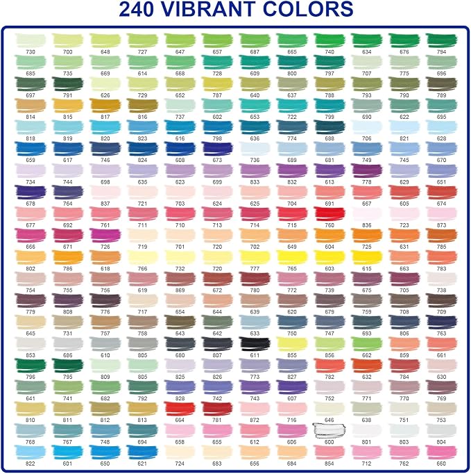 240 Colors Acrylic Paint Markers with Carrying Bag and Shoulder Strap, Soft Brush Tip Paint Pens, Acrylic Pens for Wood, Canvas, Glass, Fabric, Egg, Rock Painting and DIY Crafts Art Supplies (240)