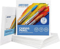 FIXSMITH Canvas Boards for Painting 12x12 Inch, Super Value 12 Pack White Blank Canvas Panels, 100% Cotton Primed, Painting Art Supplies for Professionals, Hobby Painters, Students & Kids