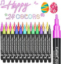 Caliart 24 Colors Outline Markers Shimmer Glitter Pens, Doodling Marker Set for Kids Teen Girls Adults, Birthday Gifts Trendy Stuff, Cool Fun Craft Drawing Art Supplies