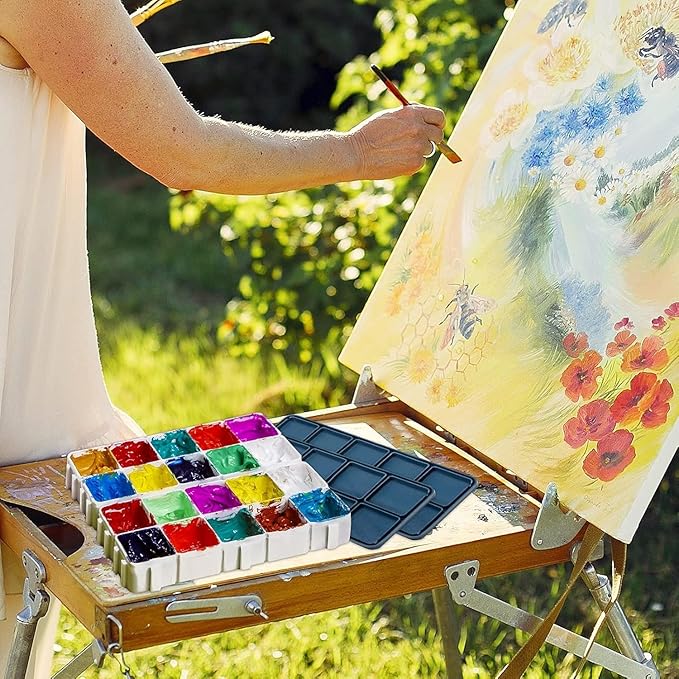 60 Compartments Plastic Paint Palette with Lid, Airtight Leakproof Watercolor Palette for Gouache, Acrylic and Oil