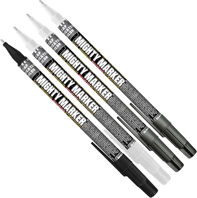 PM-92 Extra Fine Paint Marker, 4 Bonus Tips, 1.0 mm Tip, Xylene Based, Waterproof, Permanent, Valve Action, Manufactured in USA, Assorted 4 Pack