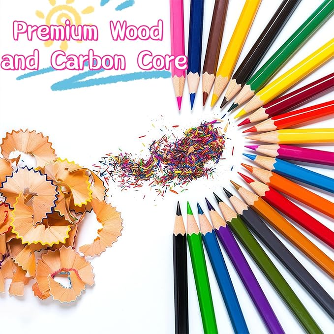 Premium Colored Pencils Set - Artist-Grade, Soft Oil-based Colored Pencils for Vibrant Drawing, Coloring & Sketching, Perfect for Artists, Beginners & Adults (24 pcs)