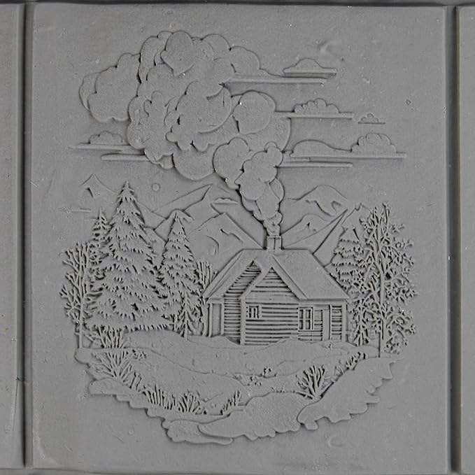 Cottage Clay Texture Roller (4") - Winter Set #01 - Embossing Pattern Roller for Polymer & Ceramic Clay, Pottery & Crafts
