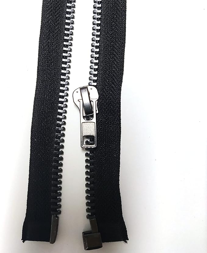 Leekayer #10 28 Inch Separating Jacket Zipper Black Nickel Metal Zipper Heavy Duty Metal Zippers for Jackets Sewing Coats Crafts (28" Nickel)