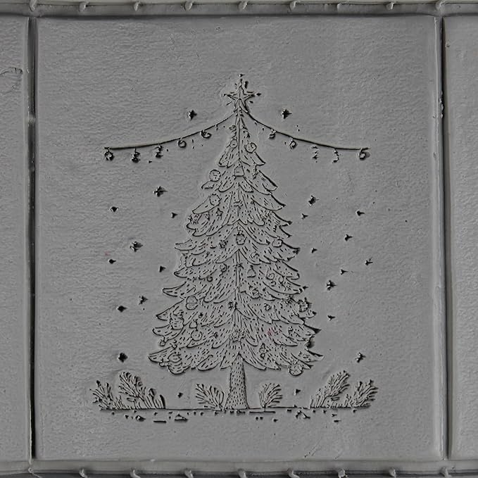 Christmas Tree Clay Texture Roller (4") - Christmas Set #01 - Embossing Pattern Roller for Polymer & Ceramic Clay, Pottery & Crafts
