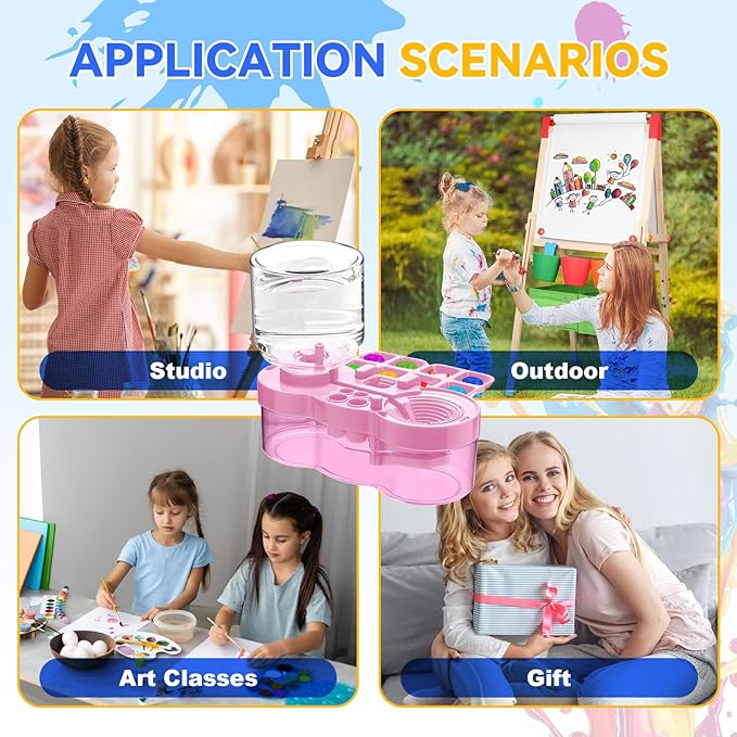 2025 Upgraded Paint Brush Cleaner Tool,Brush Rinser Cup Painting Running Water Circulation Art Supplies for Acrylic,Watercolor and Water Based Creative Gift for Adult Artist Beginners Kids