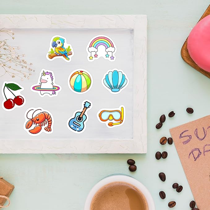100 Pcs Cute Water Bottle Stickers for Kids, Cartoon Mixed Animals Laptop Decals, Waterproof Vinyl Skateboard Phone Case Scrapbook Stationery Box Decorative Sticker