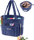 Crochet Bag and Tote - Corduroy Yarn Bag - Yarn Holder for Crocheting - Crochet Storage Bag for Crochet Hooks, Crochet Accessories, Knitting Bag for Crochet Lovers, Mother's Day Gift