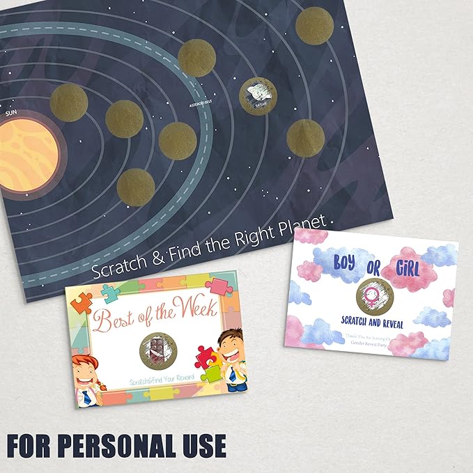 Mr- Label – 1000 Pieces 1 inch Round Scratch Off Stickers – DIY Stickers for Gender Reveal | Reward Programs | Scratch Tickets (Gold)