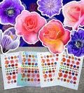 Stickers Pack (Over 150 Stickers) Incredible Bright Flowers and Leaves Vintage Styled Small Vinyl Stickers White Hologram Transparent