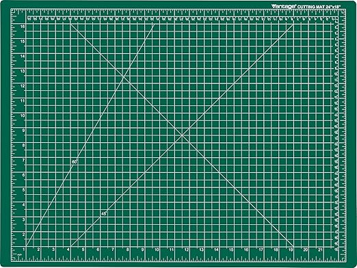 Dahle Vantage 10472 Premium Self-Healing Cutting Mat, 18"x24", 1/2" Grid, 5 Layers for Max Healing, Perfect for Crafts & Sewing, Green