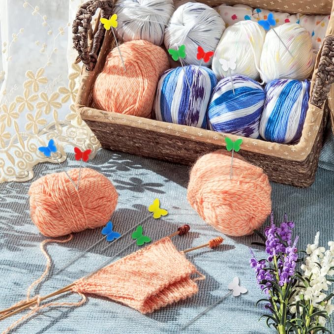 200 Pcs Flat Head Straight Pins, Sewing Pins Quilting Pins for Sewing DIY Projects Dressmaker Jewelry Decoration (Butterfly)