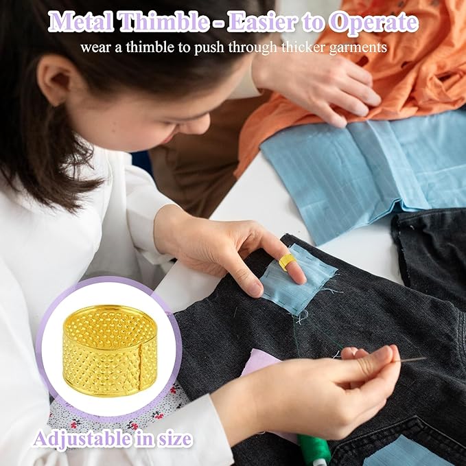 Mini Sewing Kits for Adults & Kids, Small Sewing Accessories and Supplies for Beginners with Needles, Threads, Scissors, Measure Tape, Suitable for Travel, Home, School and DIY Gift (Purple)