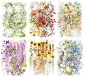 Floral Vine PET Stickers, 120 Pcs Large Botanical Ephemera for Scrapbooking, Journaling, DIY Crafting, and Art Supplies