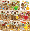 24 Sheets Western Cowboy Stickers, Make Your Own Cowboy Hat Boots Cactus Decals for Kids, Make a Face Sticker, Art Craft Party Favor Supplies