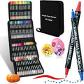 60 Colors Acrylic Paint Markers, Dual Tip Acrylic Paint Pens for Rock Painting Halloween Decor Pumpkin Wood Canvas Plastic Metal And Stone,DIY Crafts Making Art Supplies Christmas Gift