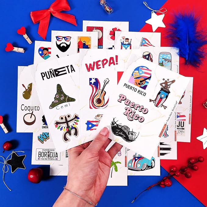 BulbaCraft Puerto Rico Stickers, Puerto Rican Stickers for Water Bottles and Laptop, Gifts for Women & Men