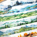 Alideco 6pcs Decorative Adhesive Tapes Vintage Mountain Landscape Washi Tape Great for Bullet Journal Supplies, Arts, Scrapbook, DIY Crafts, Planners (lindongjiangzhi)