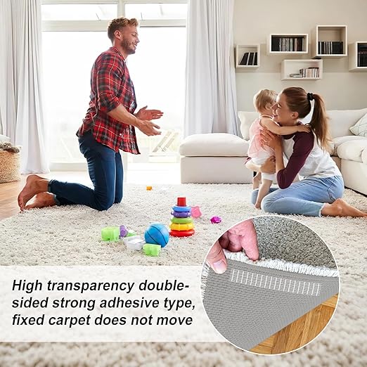 4 Pack， 0.5 in x 33FT/10m，Double Sided Fabric Tape Heavy Duty for Hem，Fashion Dress, Cloth， Curtains，High Adhesive Sticky but Removable and Residue Free, No Sewing or Ironing Need，Multipurpose,